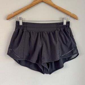 Lululemon Black Running Shorts Size 8 Built-In Liner Mesh Panels Athletic